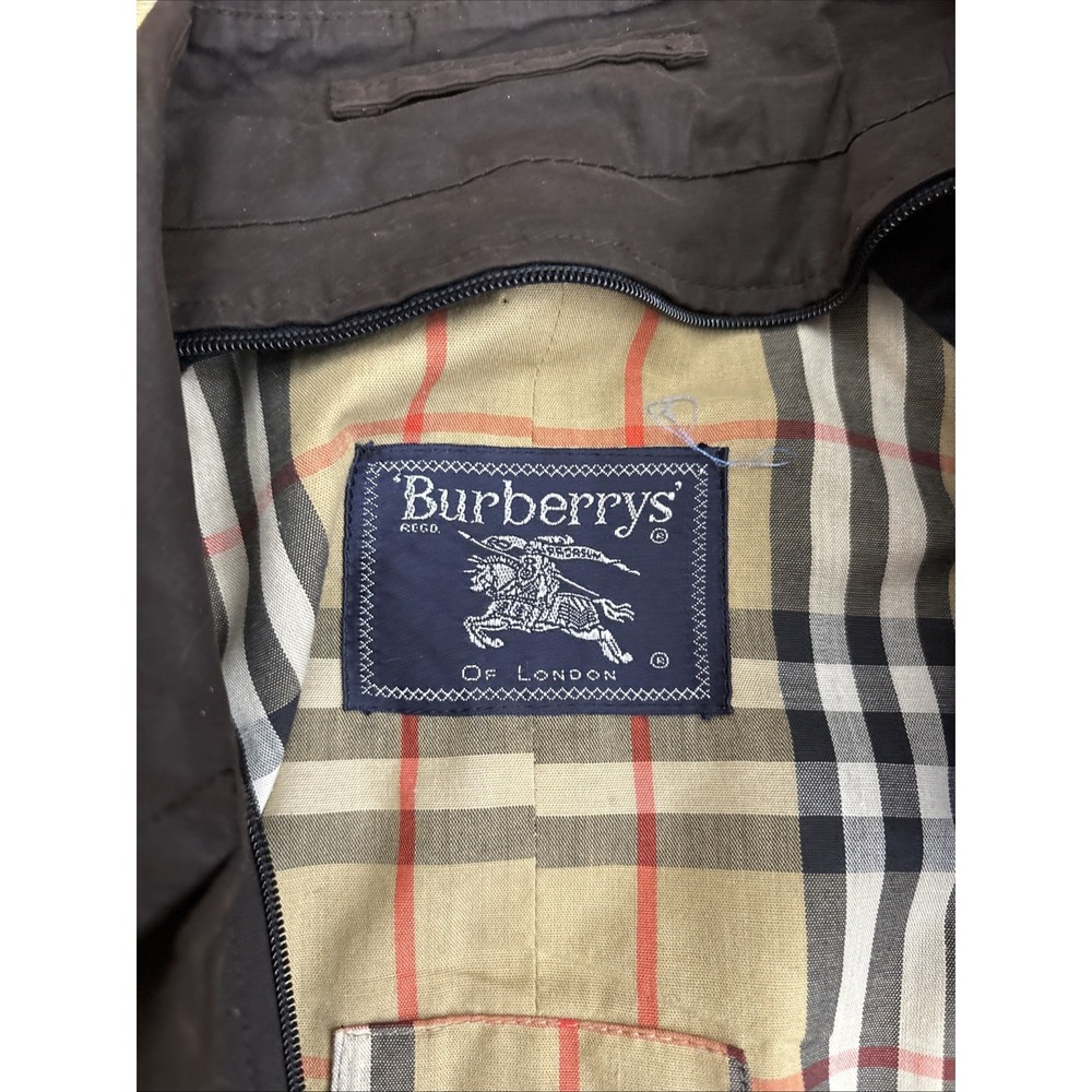 Burberry Trench Coat Women Vintage Wool Dark Brown Size 14 X-Long - Picture 14 of 16